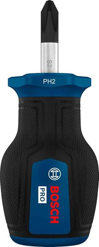 Bosch 1x PRO Stubby-Schraubendreher PH2 x 25 mm (Länge 86 mm,)