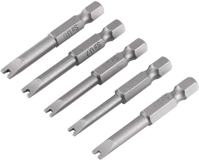 5 Stück U Typ Form Schraubendreher, Fixinus 1/4 Zoll Sechskantschaft S2 Legiertem Stahl Schraubendreher U-Förmiger Magnatischer Schraubendrehersatz 50 mm Länge