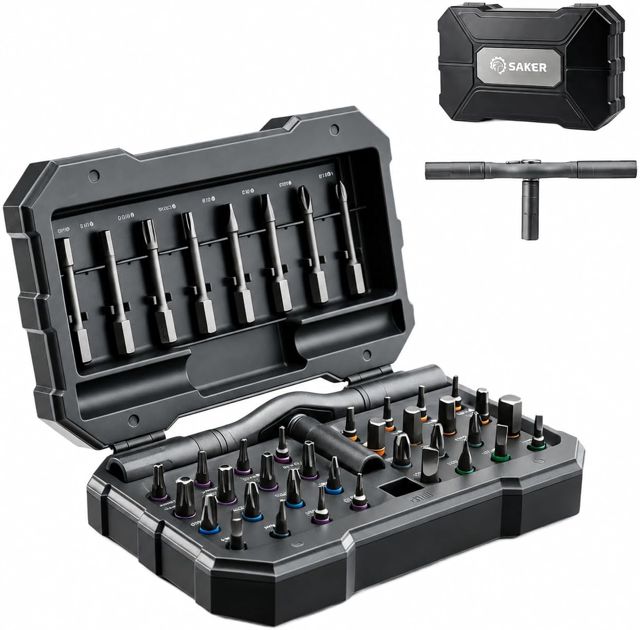 Saker 42 in 1 Magnetischer Schraubendreher Set Multi Bit Free Kombination Ratsche Schraubendreher Set Tragbare Reparatur Tool Kit für Geschenke, Möbel, Computer, Fahrrad und DIY Grau