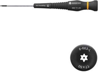 Bernstein Werkzeug Torx-Schraubendreher, T 7 mit Loch mit ableitfähigem Heft, 6-663 L