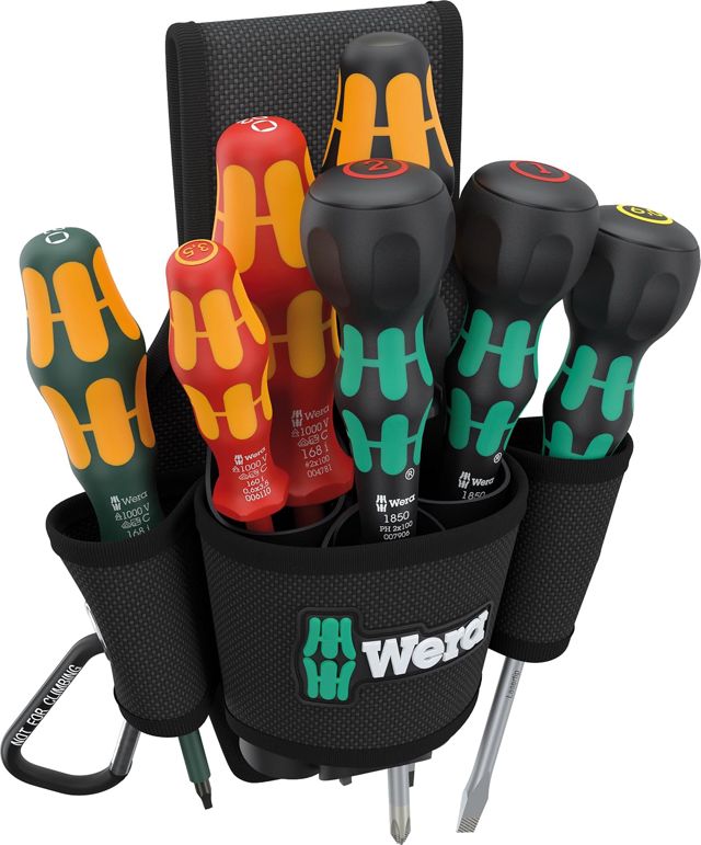 Wera 05300306001 9622 Gürteltasche Set 3, Schraubendreher-Satz, 8-teilig