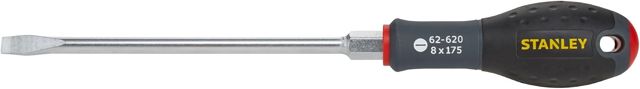 Stanley FatMax Schraubendreher mit Sechskantansatz FMHT0-62620 (Schlitz, 8 x 175mm Klingenlänge, Chrom-Vanadium-Klinge, sandgestrahlte Spitze, ergonomischer SoftGrip Handgriff mit Aufhängeauge)