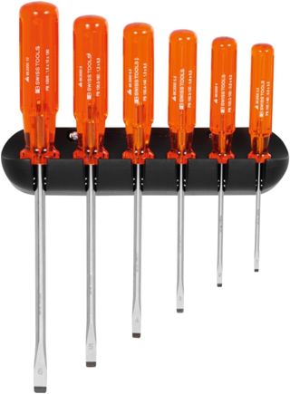 PB Swiss Tools Norm-Schraubendreher-Satz, mit Kunststoffheft und Wandhalter, 6-teilig