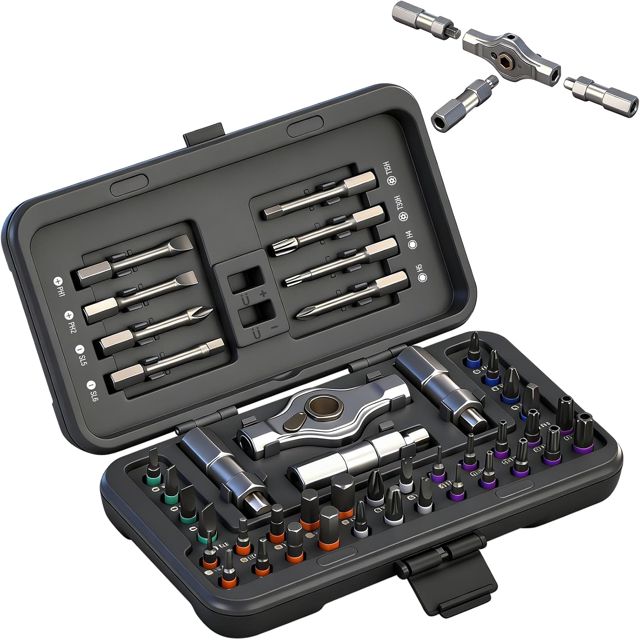 42-in-1 Magnetisches Schraubendreher-Set, Multi-Bit-Magnetschraubendreher-Set mit Abnehmbarem Ratschengriff, Griff Ratschen-Schraubendreher-Set mit 40 Bits, Präzisions-Reparatur-Werkzeug-Set