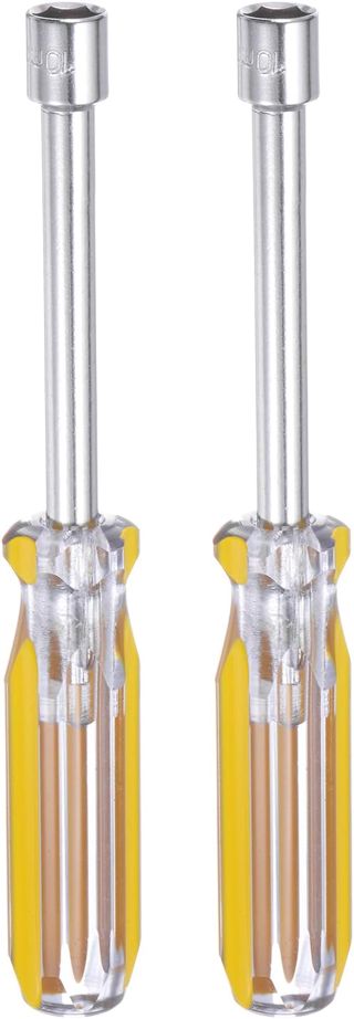 QUARKZMAN 2 Stück metrischer Mutternschlüssel 10mm CR-V nicht-magnetische Spitze hohle Wellen Sechskant-Schraubendreher mit rutschfestem Griff