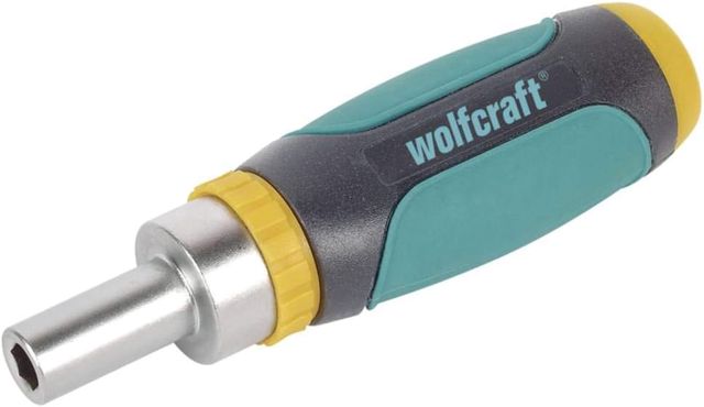 wolfcraft Mini-Handschraubendreher mit Ratschenfunktion I 1237000 I Für schnelles Ein- und Ausschrauben ohne Umgreifen