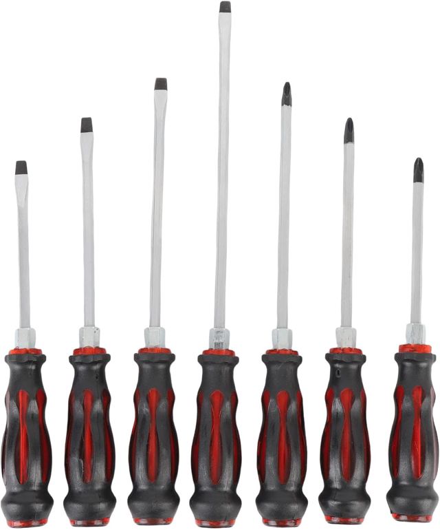 7-teiliges Magnetisches Schraubendreher-Set aus Stahl mit Ergonomischem Griff, Schraubendreher-Werkzeug-Set für die Reparatur von Autos und Anderen Komponenten, Magnetisches, Magnetischer,