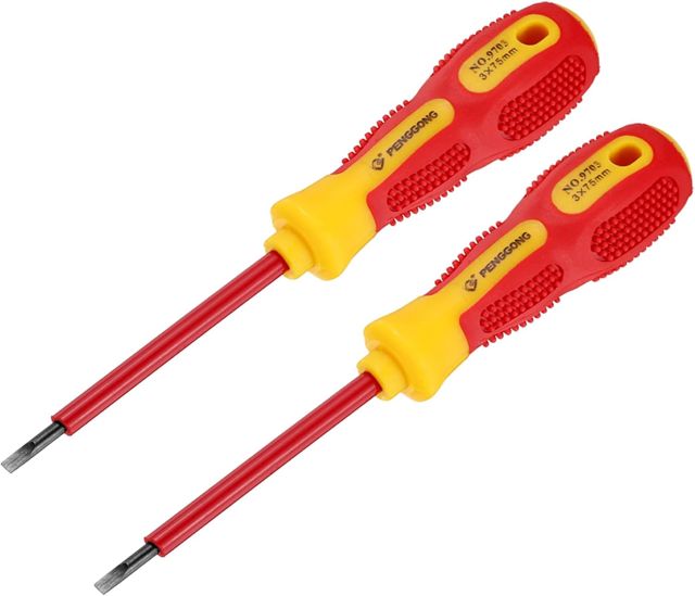 QUARKZMAN 2 Stück 1000 V isolierter Elektriker-Schraubendreher 3 x 75 mm