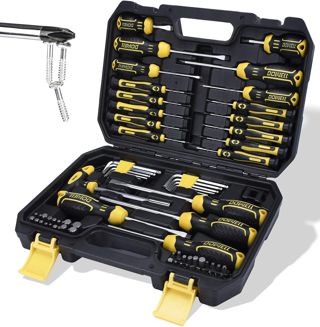 DOWELL Magnetischer Schraubendreher Set Schlitz/Phillips/Torx 108-teilig Stubby Schraubendreher Mini Präzisions-Schraubendreher Bits Set