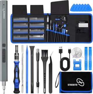STREBITO Mini-Elektroschrauber-Set,120 Bits & Elektronik reparaturwerkzeug