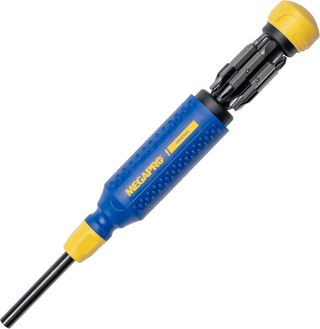 MEGAPRO 15-in-1 Original Multibit Schraubendreher | Home DIY & Reparatur | Professionell | 14 Industrie-Bitspitzen | 1/4" Sechskantrieb | Phillips, Schlitz, Pozidriv, Inbus, Torx (Original)