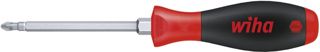 Wiha Schraubendreher SoftFinish® Pozidriv mit Sechskantklinge und Sechskantansatz (00776) PZ1 x 80 mm ergonomischer Griff für kraftvolles Drehen, Allrounder für Industrie und Handwerk
