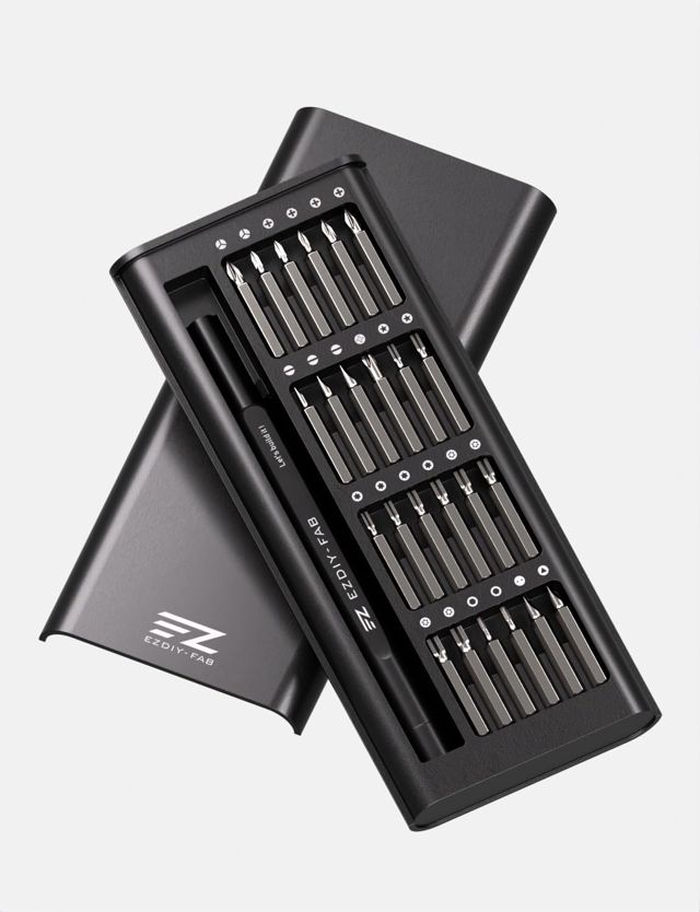 EZDIY-FAB 24-in-1 Präzisions Schraubendreher Set, Magnetisches Bit-Set mit 56HRC Stahlbits, Drehbarer Griff Schraubendreher für PC Bau, Elektronikreparatur, Laptop, Handy, DIY
