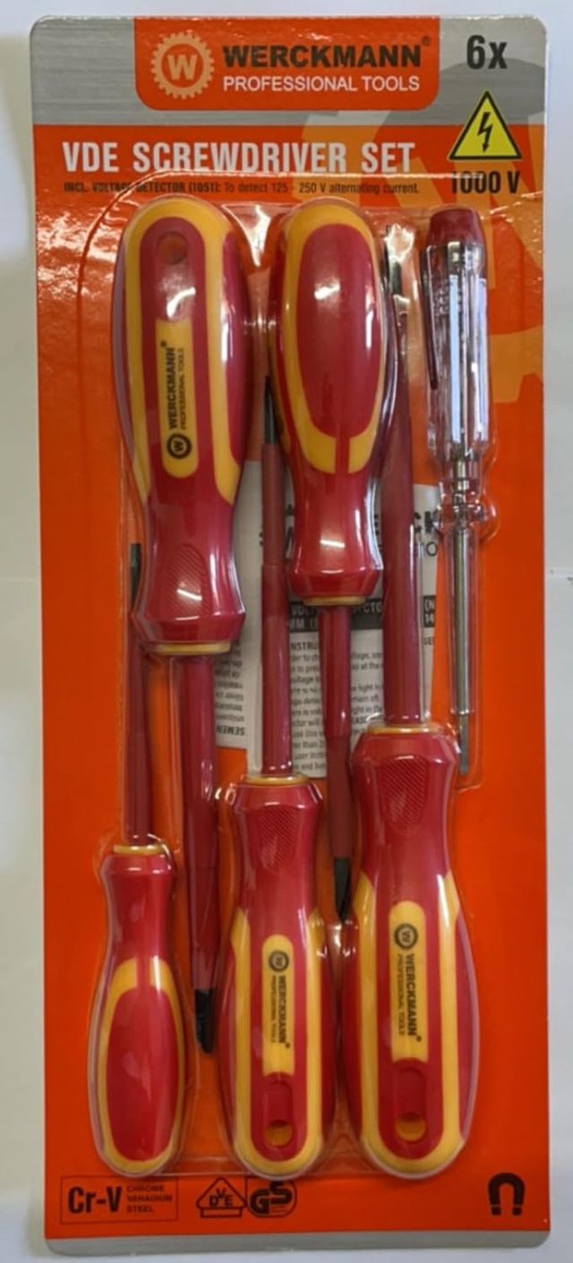 WERCKMANN® Schraubendreher Profi Qualität 6 Set Elektriker Schraubenzieher