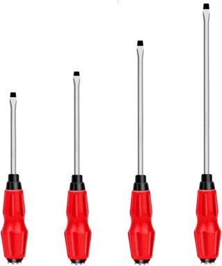 4 PCS Präzision Flachkopf Schraubendreher Set,6x100mm, 6x125mm, 6x150mm, 8x200mm,Multifunktionale Magnet Flachkopf Schraubendreher für Montage und Reparatur.