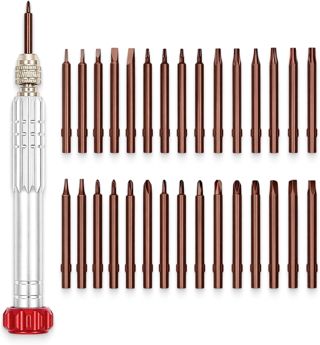 30 in 1 Feinmechaniker Schraubendreher Set, Feinmechaniker Werkzeug Set, Präzisions Reparaturset mit Bits, Drehgriff und Aufbewahrungsbox für Brillen, Uhren, Handy, Elektronik und Kleine Geräte