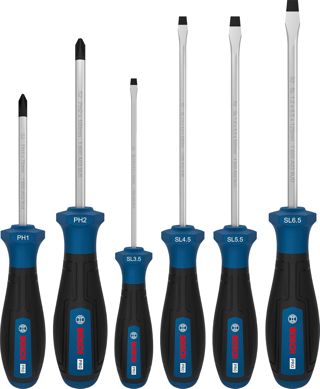 Bosch 6x PRO Schraubendreher-Set PH/SL, 6-tlg. (Zubehör Handwerkzeug)