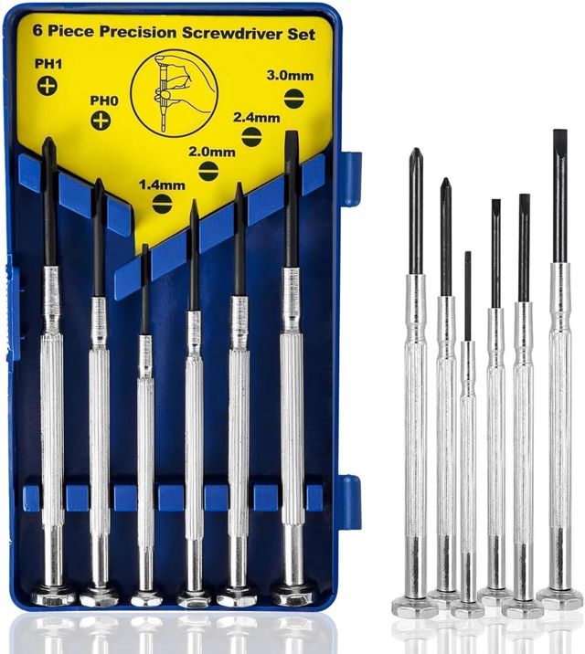 6 in 1 Brillen Schraubenzieher,Mini Schraubenzieher Set, Klein Brillen Reparaturset,Feinmechaniker Schraubendreher,Für die Reparatur von Uhren und Brillen, DIY