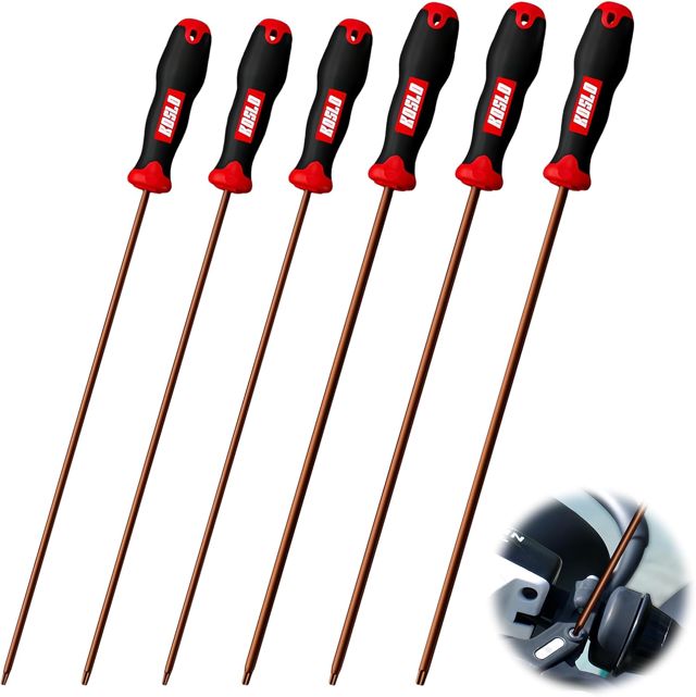 6 Stück Langes Torx-Schraubendreher: Schraubendreher Magnetisch, Lange Sternschraubendreher Klingenlänge 300mm, ‎Schraubenzieher Set mit Kunststoff Griff(T10,T15,T20,T25,T27,T30)