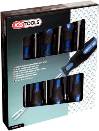 KS Tools 159.1200 ERGOTORQUEplus Stecknuss-Schraubendreher-Satz, 8-tlg.