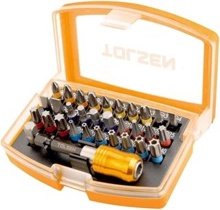 Tolsen Schraubendreher-Bits & Magnethalter 32-teiliges Set – Farbkodiert, PZ, PH, Schlitz, Sechskant & Torx Bit-Set