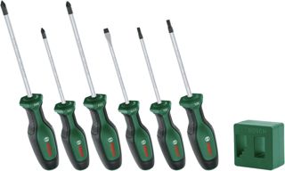 Bosch Schraubendreher-Set Premium, 6-teilig, mit Magnetisierer (Schraubenziehr-Satz aus extra hartem S2-Stahl für Heimwerker; Softgrip; magnetische Spitze; Magnetisierer/Entmagnetisierer)