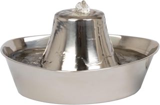 PetSafe Edelstahl-Trinkbrunnen Seaside, Sauberes Trinkwasser für Katzen und Hunde, Leiser Betrieb, 1,8 L Wasserkapazität.