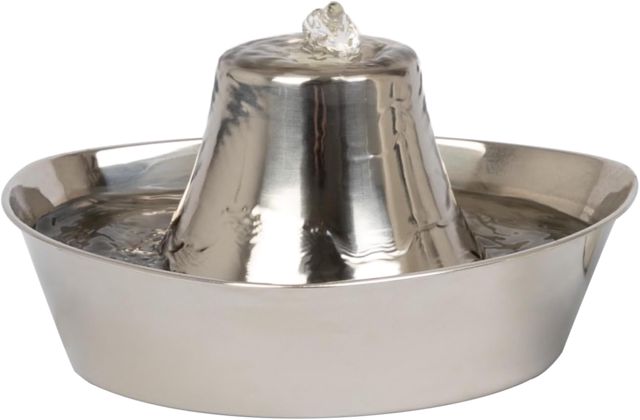 PetSafe Edelstahl-Trinkbrunnen Seaside, Sauberes Trinkwasser für Katzen und Hunde, Leiser Betrieb, 1,8 L Wasserkapazität.