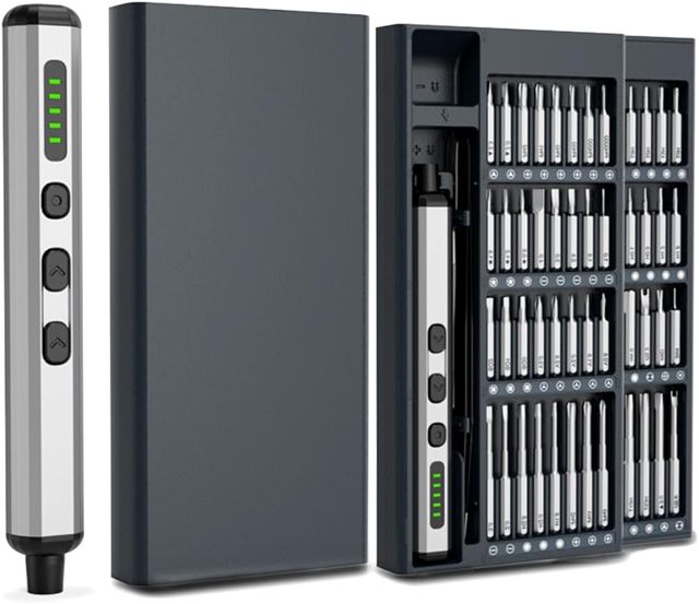 Mini Elektro Schraubendreher Set, 68 in 1 Magnetische Präzisions-Schraubendreher Kit mit 64 Stahlbits, Akku betrieben, für Reparatur von Phone und Laptop