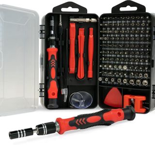 Feinmechanik Bit-Set mit Schraubendreher, Präzisionsbits & Demontage-Zubehör - Reparatur-Set für Smartphone, Laptop, Computer - 119 Teile
