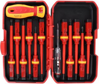 TOPINCN Isolierte Elektriker Schraubendreher -Set, Schlitz- und Quadratfahrer -Kit, Schraubendreher -Kits, Elektriker -Werkzeuge mit Griff für die Reparatur von Home DIY Automotive
