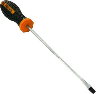 AERZETIX - C45676 - Schraubendreher flach klassisch 8x200mm für Schlitzschrauben - magnetische Spitze - rutschfester Bi-Material-Griff - Stahlklinge/CR-V/