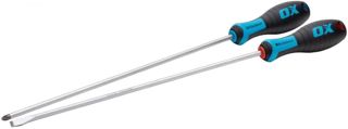 OX Pro Schraubendreher-Set lang, 2-tlg. | PZ2 & Schlitz, 300 mm, CRV