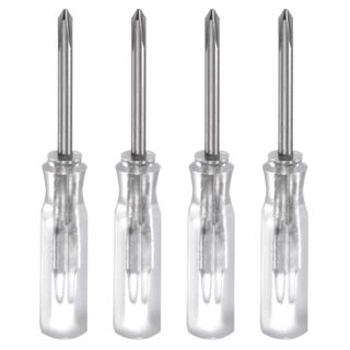 QUARKZMAN 8 Stück PH0 Mini Kreuzschraubendreher Set Kleine Schraubenzieher Set 2mm Magnetisch Kreuzkopf 45mm Länge Feinmechaniker Schraubendreher Set für Reparatur Werkzeug Set, Klar