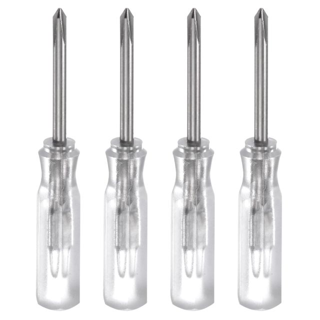 QUARKZMAN 8 Stück PH0 Mini Kreuzschraubendreher Set Kleine Schraubenzieher Set 2mm Magnetisch Kreuzkopf 45mm Länge Feinmechaniker Schraubendreher Set für Reparatur Werkzeug Set, Klar