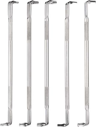 QUARKZMAN 5 Stück Winkel-Schraubendreher-Set H2.5/H3 H4/H5 T10/T15 T20/T25 T27/T30 Rechtwinklig 90 Grad Schraubendreher Doppelendig Z-Form Handwerkzeug Für Reparatur Silber