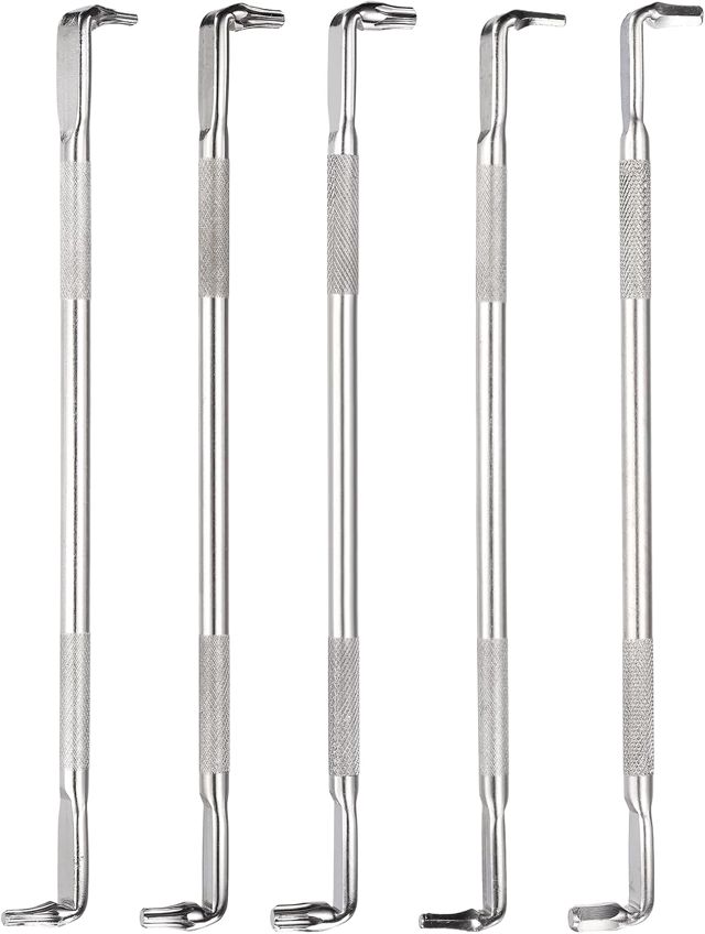 QUARKZMAN 5 Stück Winkel-Schraubendreher-Set H2.5/H3 H4/H5 T10/T15 T20/T25 T27/T30 Rechtwinklig 90 Grad Schraubendreher Doppelendig Z-Form Handwerkzeug Für Reparatur Silber