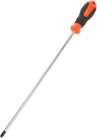 30,5 cm extra langes Schlitz- und Kreuzschraubendreher-Set, mit magnetischer Spitze und Gummigriff, Chrom-Vanadium-Stahl (Kreuz-Schraubendreher)
