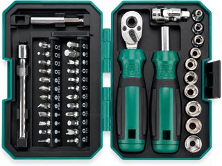 40tlg. 1/4" Mini Ratsche Steckschlüsselsatz für Fahrrad Moto Autoreparatur