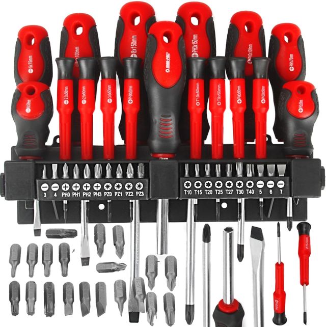 Schraubendreher Set Präzisions-Schraubendreher & Bits | 37-teilig | Magnet-Bit mit Stiftspitze, Kreuzschlitz, Stern | mit Halterung | Stahl