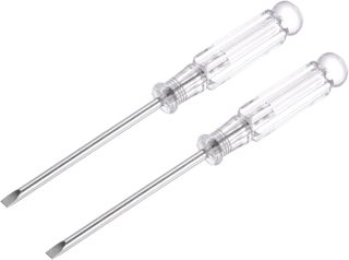 sourcing map 2Stk Mini Schlitz Schraubendreher, 3,0 mm Flachkopf