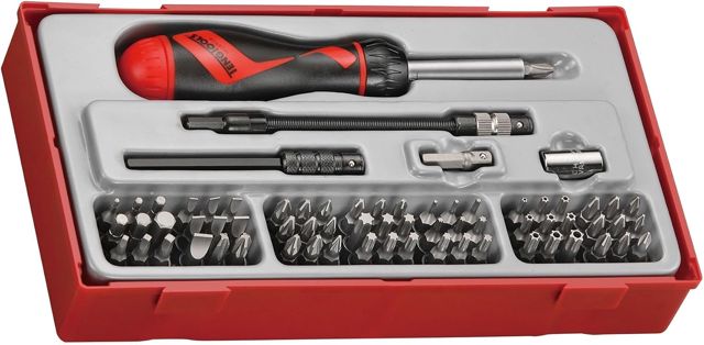 Tengtools Ttmd74 Set Ratschen-Schraubendreher für Bits