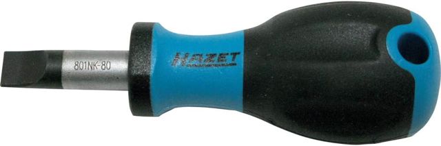 Hazet Schraubendreher (Schlitzprofil, extra kurze Ausführung: 89 mm) 801NK-80