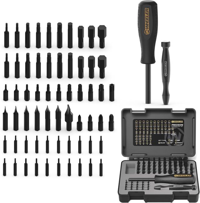 Wheeler SAE/Metrisches Sechskant- und Torx-Schraubendreher-Set mit magnetischem Schraubendreher, Tragetasche, mehrere Bit-Typen für den Büchsenmacher-Umbau und die Wartung