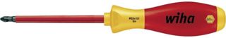 Wiha Schraubendreher SoftFinish® electric slimFix Pozidriv (00878) PZ1 x 80 mm für tiefliegende Schrauben, ergonomischer Griff für kraftvolles Drehen, Allrounder für Elektriker, VDE-geprüft, stückgeprüft