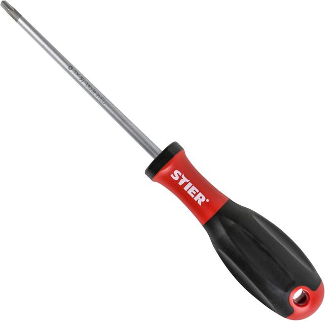 STIER Torx Schraubendreher, 3K-Kraft-Griff, TX 25, SilverTip-Spitze, aus Chrom-Vanadium-Stahl, hohe Verschleißfestigkeit, ideal für präzises Arbeiten