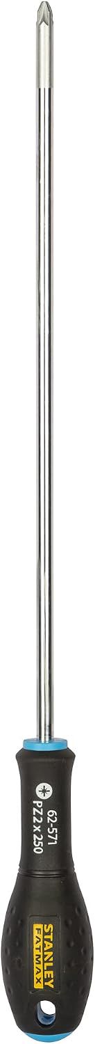 Stanley FatMax Schraubendreher Pozidriv PZ2 250mm Schwertlänge, Chrom-Vanadium ergonomischer SoftGrip Handgriff 0-62-571