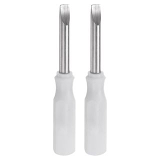 QUARKZMAN 2 Stück SL3.0 Mini Schlitzschraubendreher Set Kleine Schraubenzieher Set 3mm Magnetisch Schlitzkopf 45mm Länge Feinmechaniker Schraubendreher Set für Reparatur Werkzeug Set, Weiß