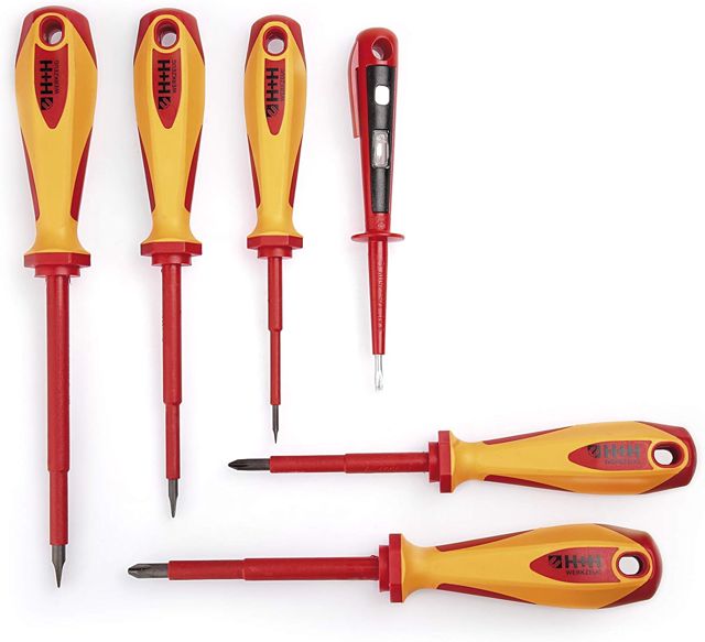 H + H Werkzeug VDE Schraubendreher Set 6tlg inkl. Spannungsprüfer VDE geprüft Made in Germany