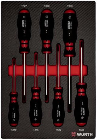 Würth Zebra System Schraubendreher Satz TX 7 Teile in Schaumeinlage 4.4.1 in Carbon Optik 0965905502